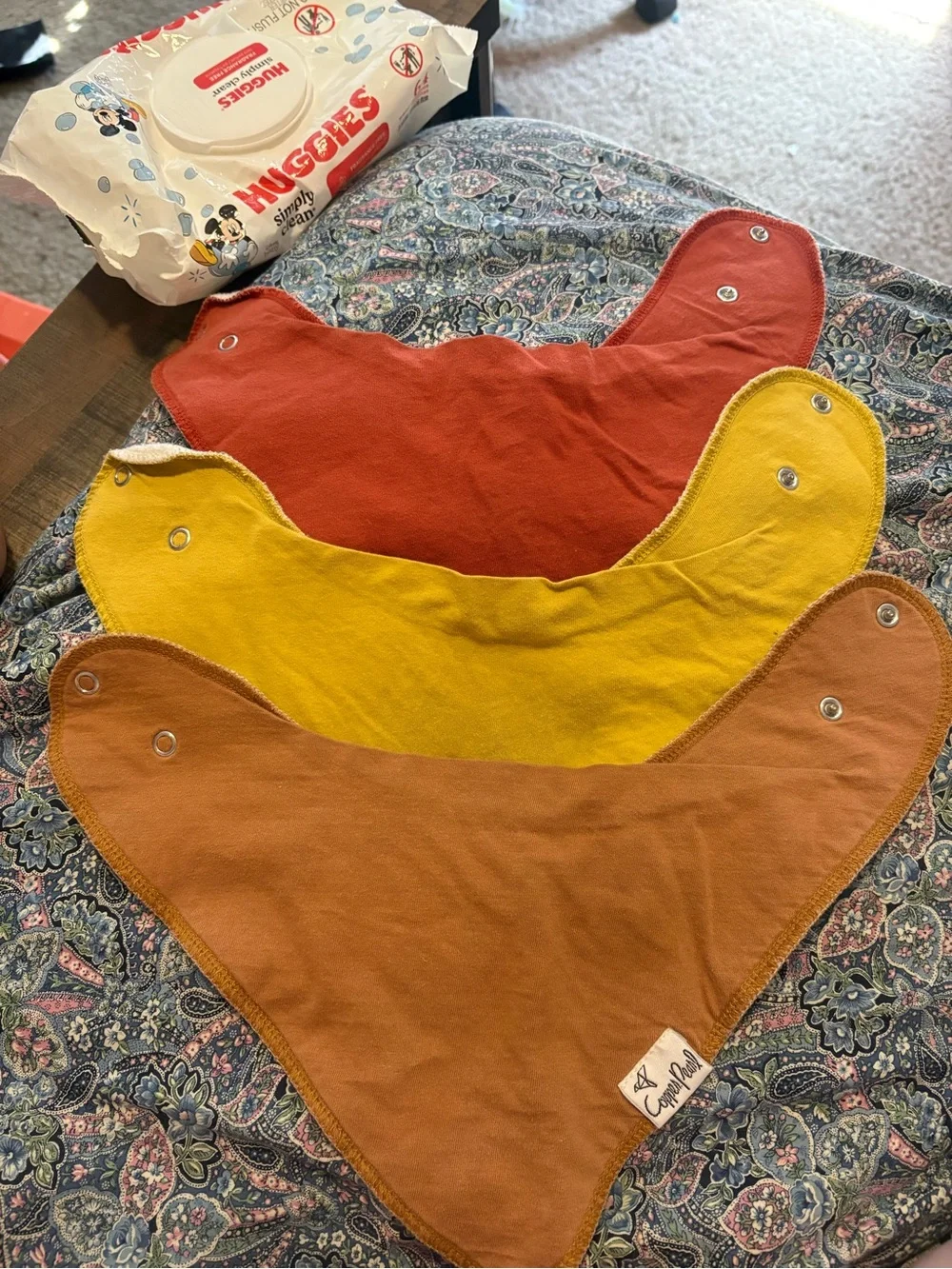 Assorted Baby Bandana Bibs copper pearl